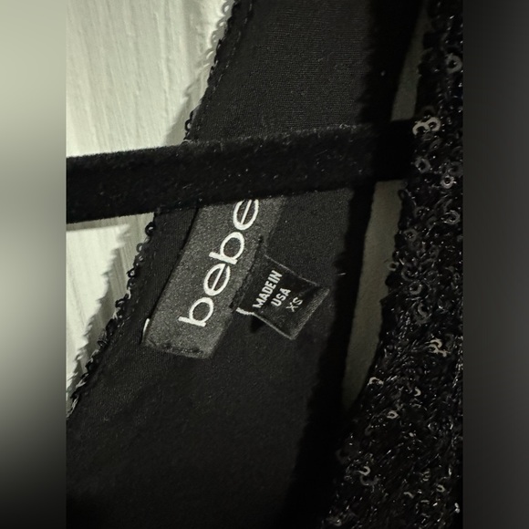 Bebe black sequin mesh mini dress - Picture 4 of 4